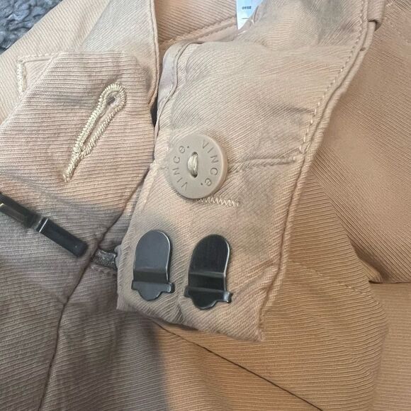 Vince Khaki Lightweight Cotton High Waisted Pants - Picture 4 of 5